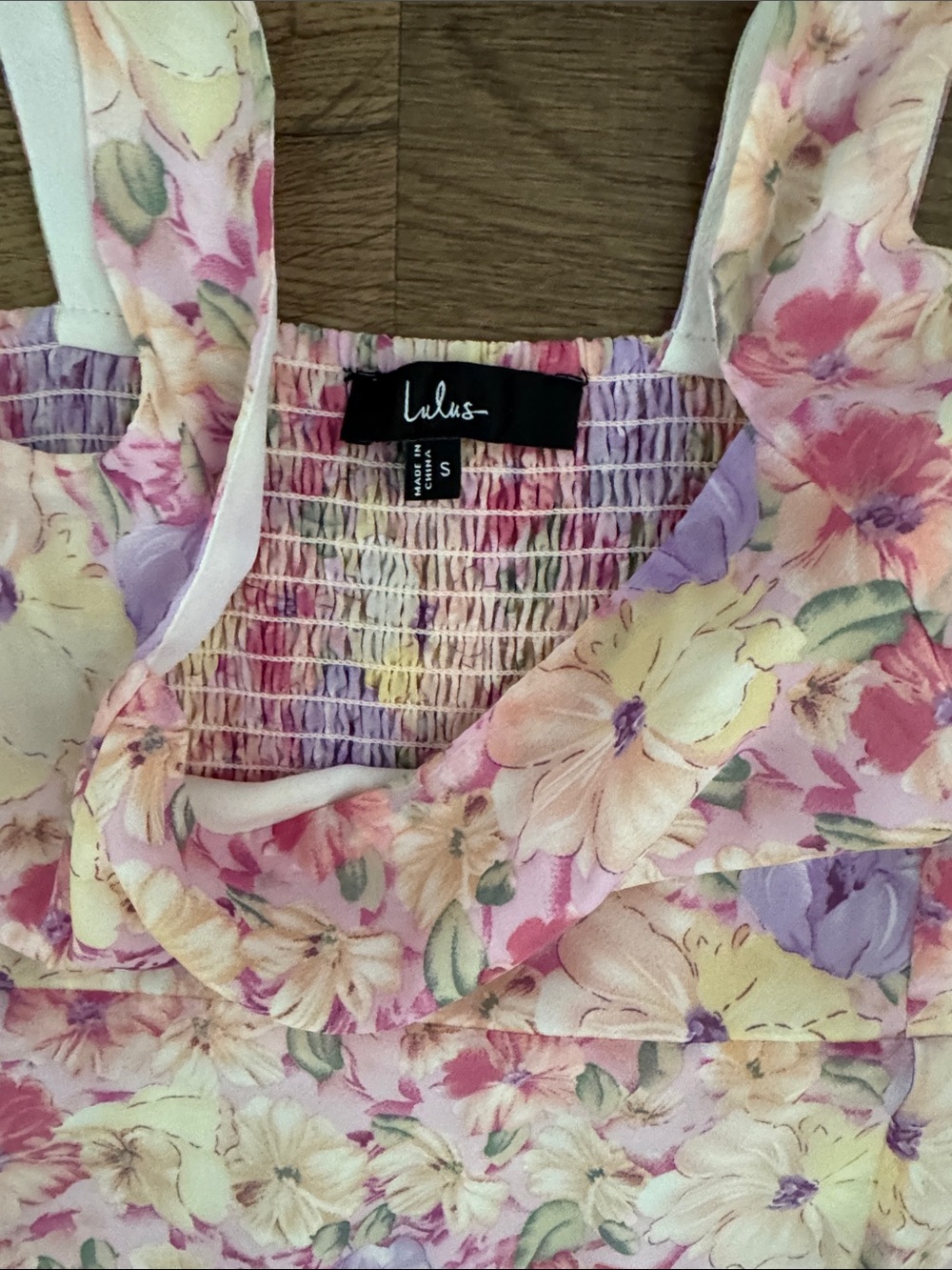 Lulu's Pink Lavender Floral Tie-Shoulder Maxi Dress - Picture 3 of 4
